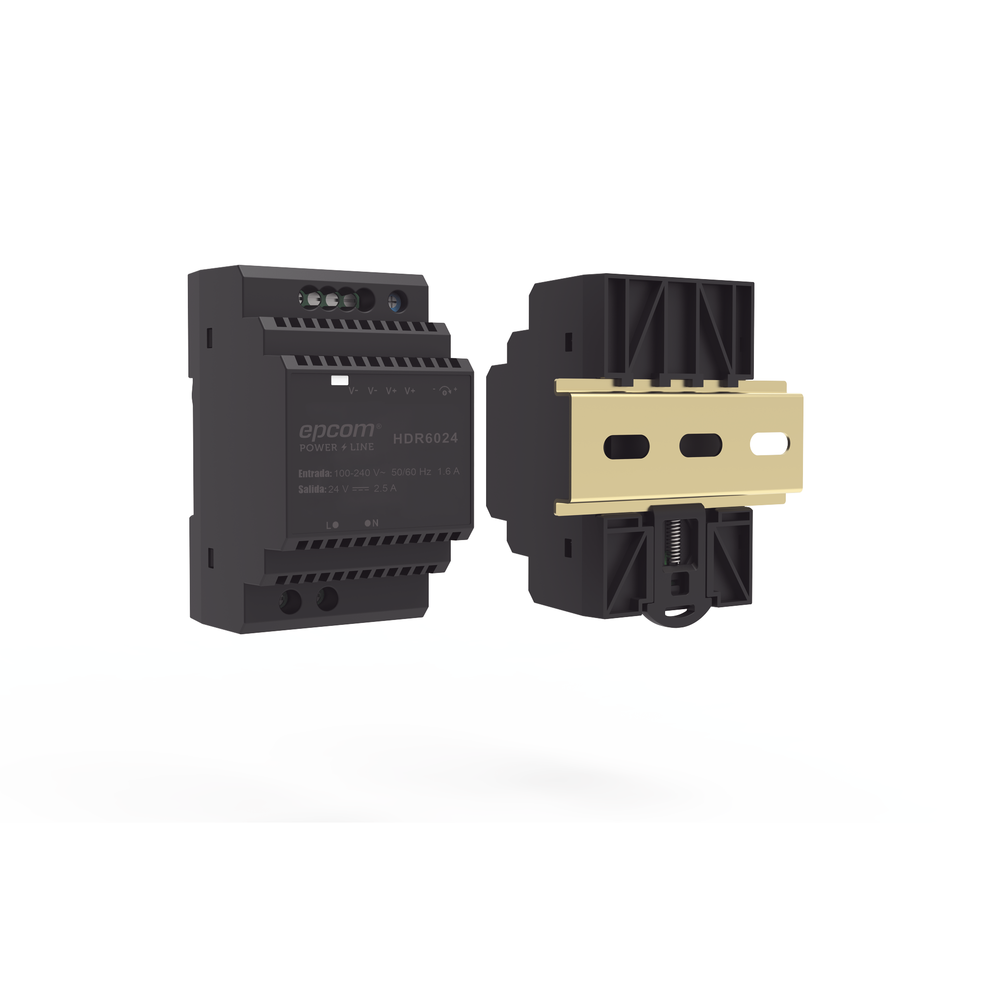 HDR-6024|Fuente de Poder Industrial Entrada: 100-240 Vca / Salida: 24 Vcc/ 2.5 A/ 60 W/ Riel Din